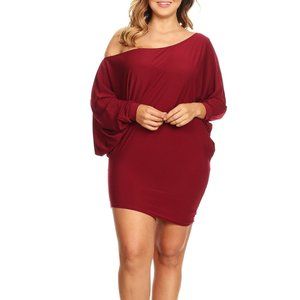 Off Shoulder Long Sleeve Mini Dress
